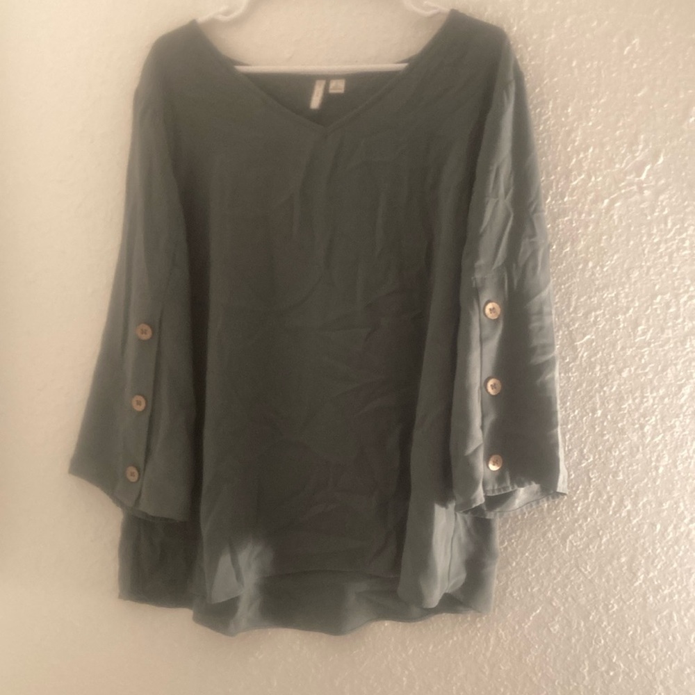 Est. 1946 sage green tunic top.